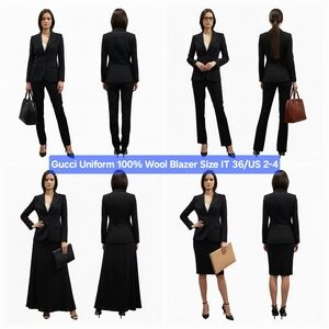 Gucci Uniform 100% Wool Blazer Size IT 36/US 2-4